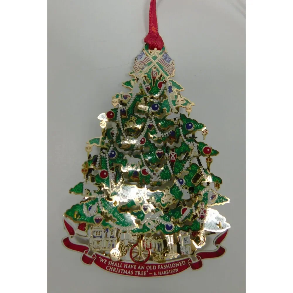 White House Christmas Ornament 2008 3-D Tree for Hanging Box & Booklet